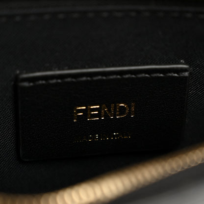 Fendi Vitello Cruise F is Fendi Bi-Color FF 1974 Embossed Medium Envelope Wallet On Chain Black Maya 6 of 15