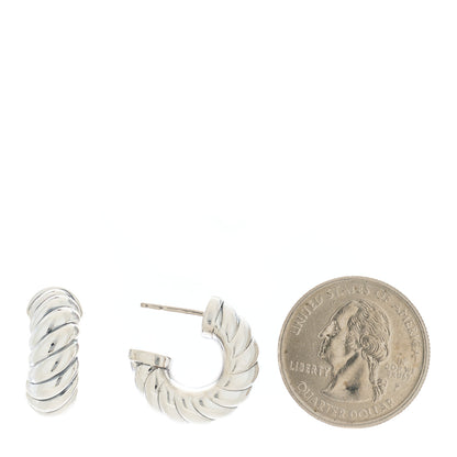 David Yurman Sterling Silver Sculpted Cable Shrimp Earrings 2 of 4