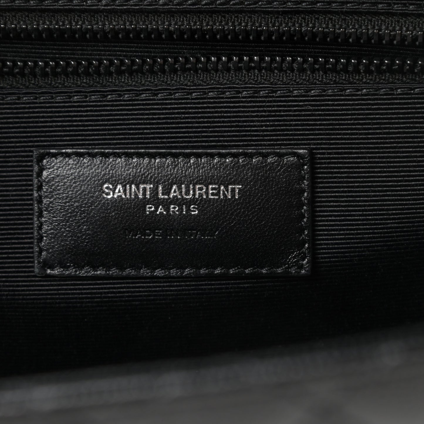 Grain De Poudre Textured Mixed Matelasse Large Triquilt Monogram Monochrome Satchel Black