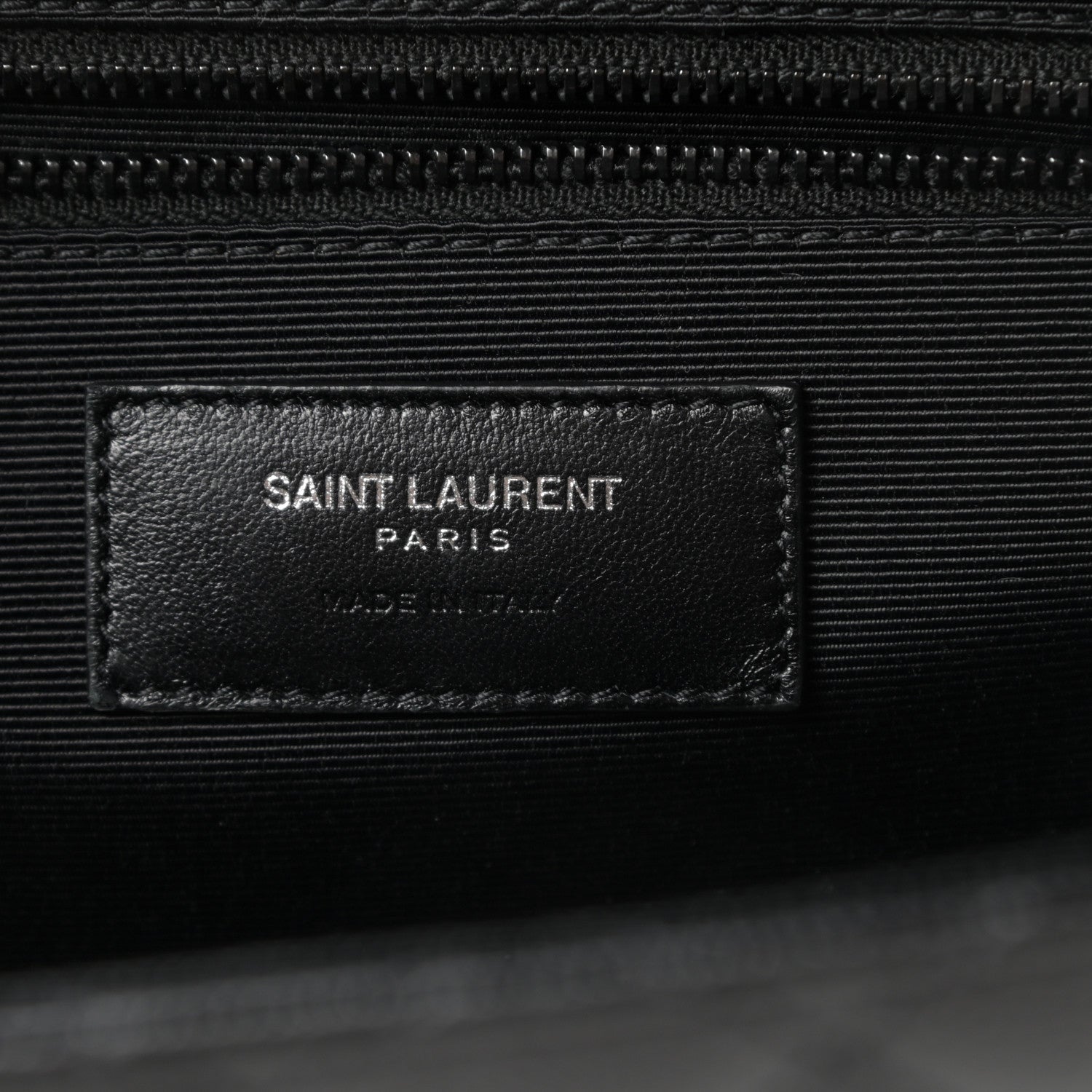 Saint Laurent Grain De Poudre Textured Mixed Matelasse Large Triquilt Monogram Monochrome Satchel Black 6 of 13