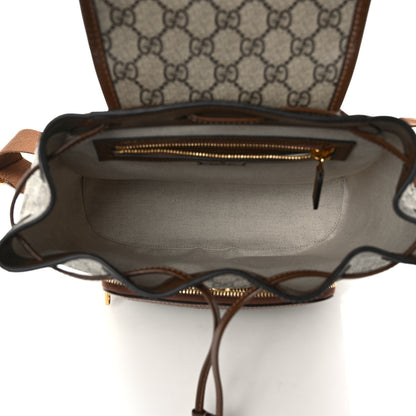 Gucci GG Supreme Monogram Azalea Calfskin Retro Interlocking G Buckle Backpack Beige Ebony Brown Sugar 5 of 8
