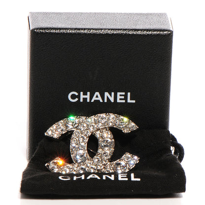 Chanel Crystal CC Brooch Silver 3 of 5
