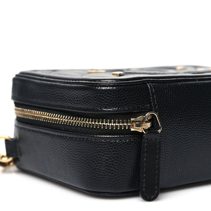 Chanel Caviar Quilted CC Filigree Vanity Clutch With Chain Black 9 of 10