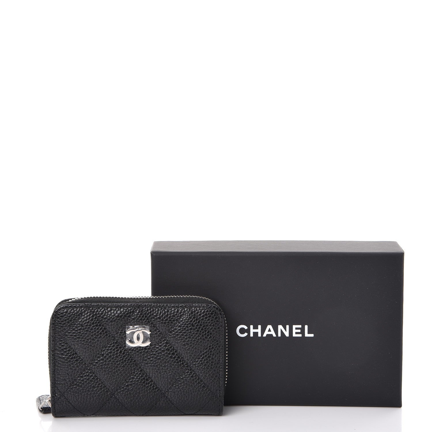 Chanel Caviar Quilted Zip Coin Purse Black 8 of 8