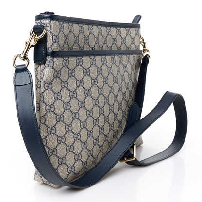 Gucci GG Plus Monogram Medium Flat Messenger Bag Navy 3 of 12