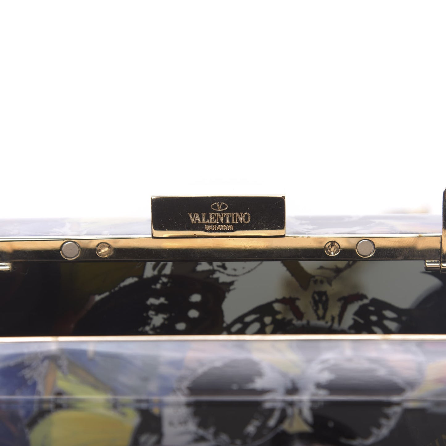 Plexiglass Camubutterfly Minaudiere Bag Multicolor