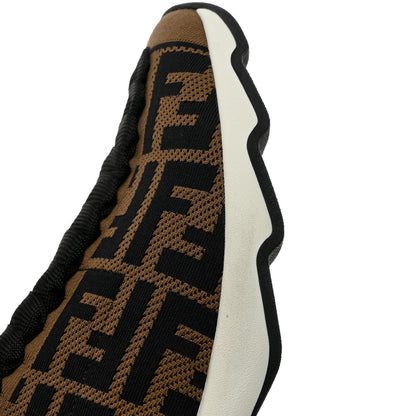Fendi Stretch Knit Jacquard FF Reloaded Sock Sneakers 37 Tobacco Black 8 of 9