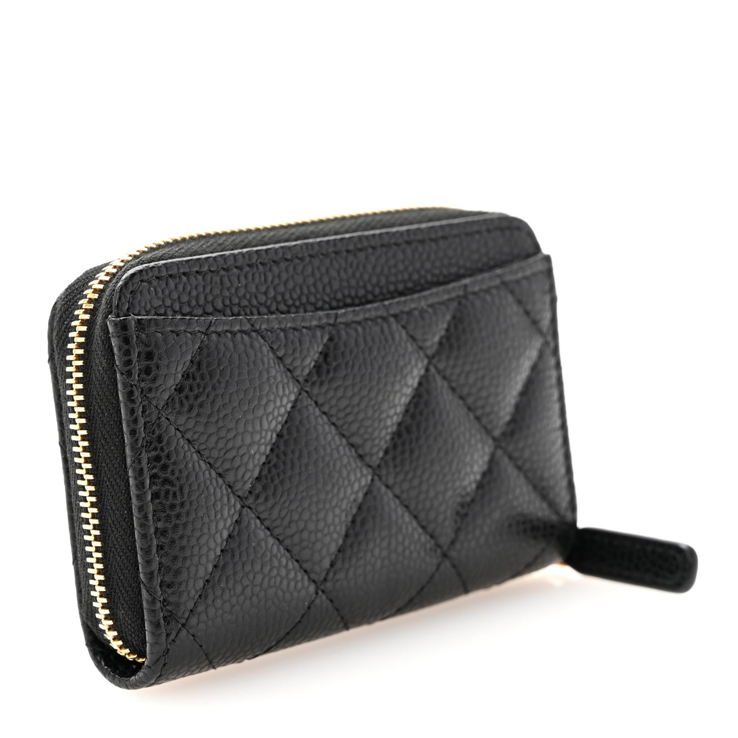 Chanel Caviar Quilted Zip Coin Purse Black 3 of 9