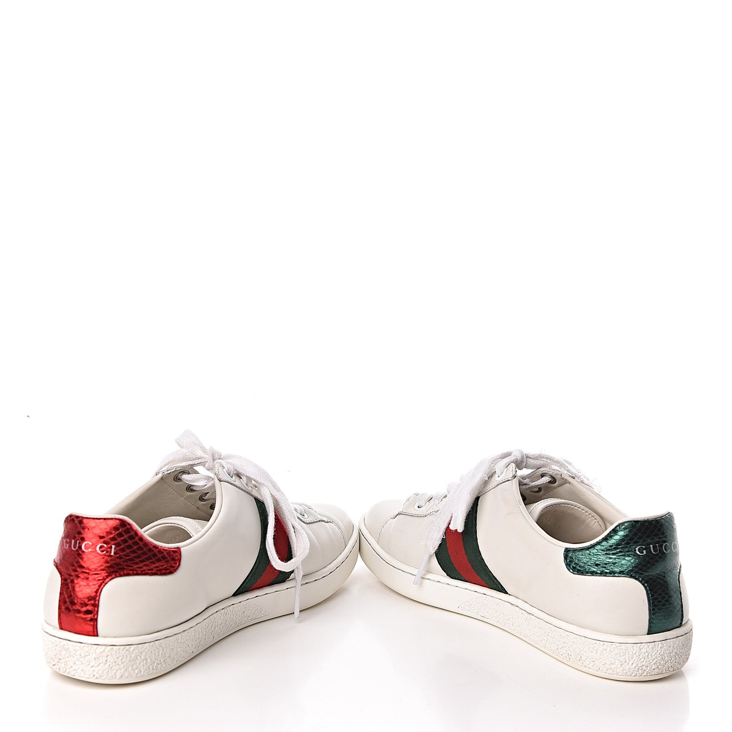 Calfskin Web Studded Womens Arrow Ace Sneakers 35.5 White