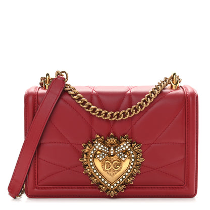 Dolce & Gabbana Calfskin Medium Devotion Crossbody Bag Red 1 of 10