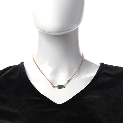Bulgari 18K Rose Gold Diamond Malachite Gelati Necklace 2 of 8