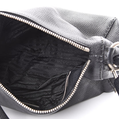 Prada Vitello Daino Shoulder Bag Black 4 of 12