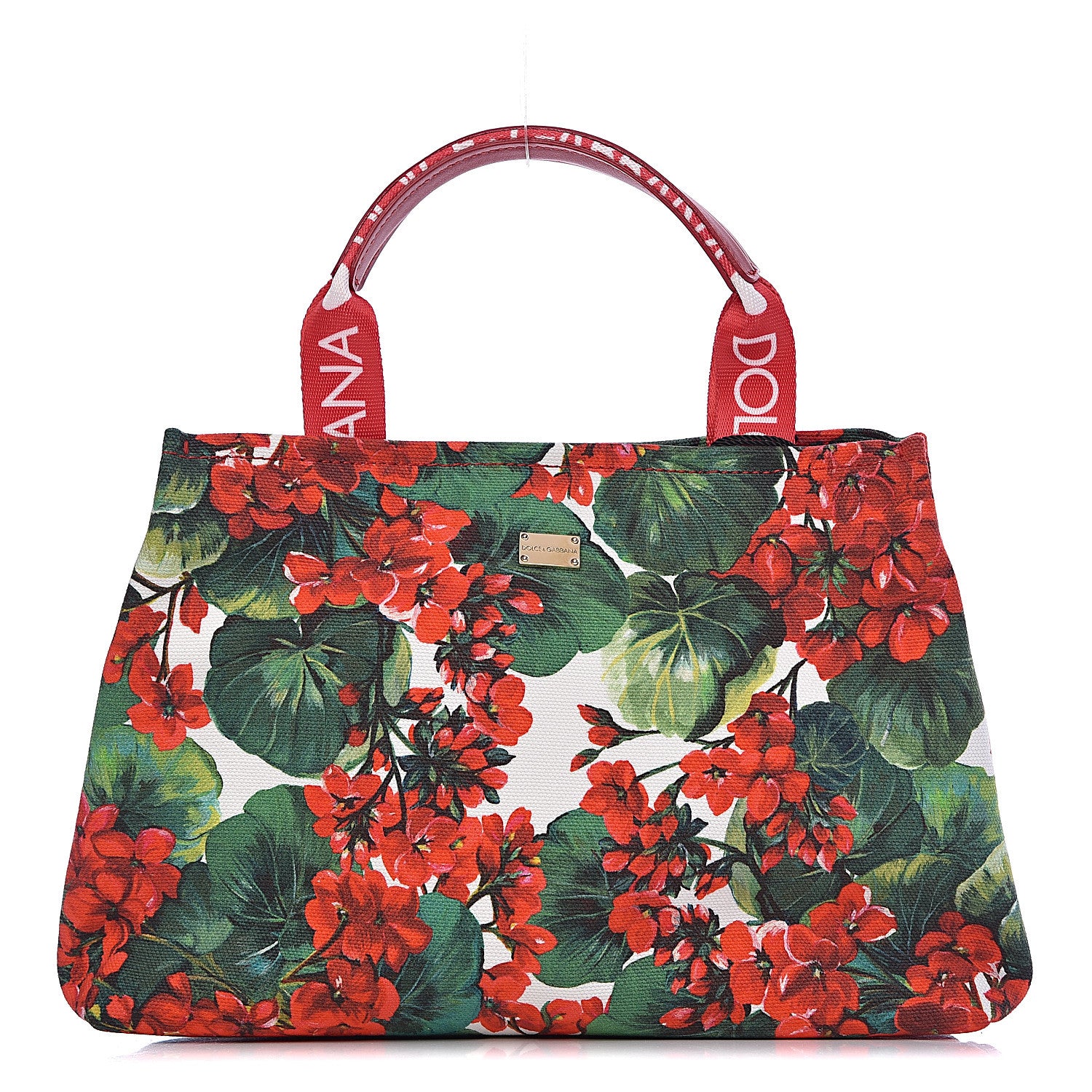 Dolce & Gabbana Canvas Court Printed Floral Kids Tote Red Multicolor 1 of 9