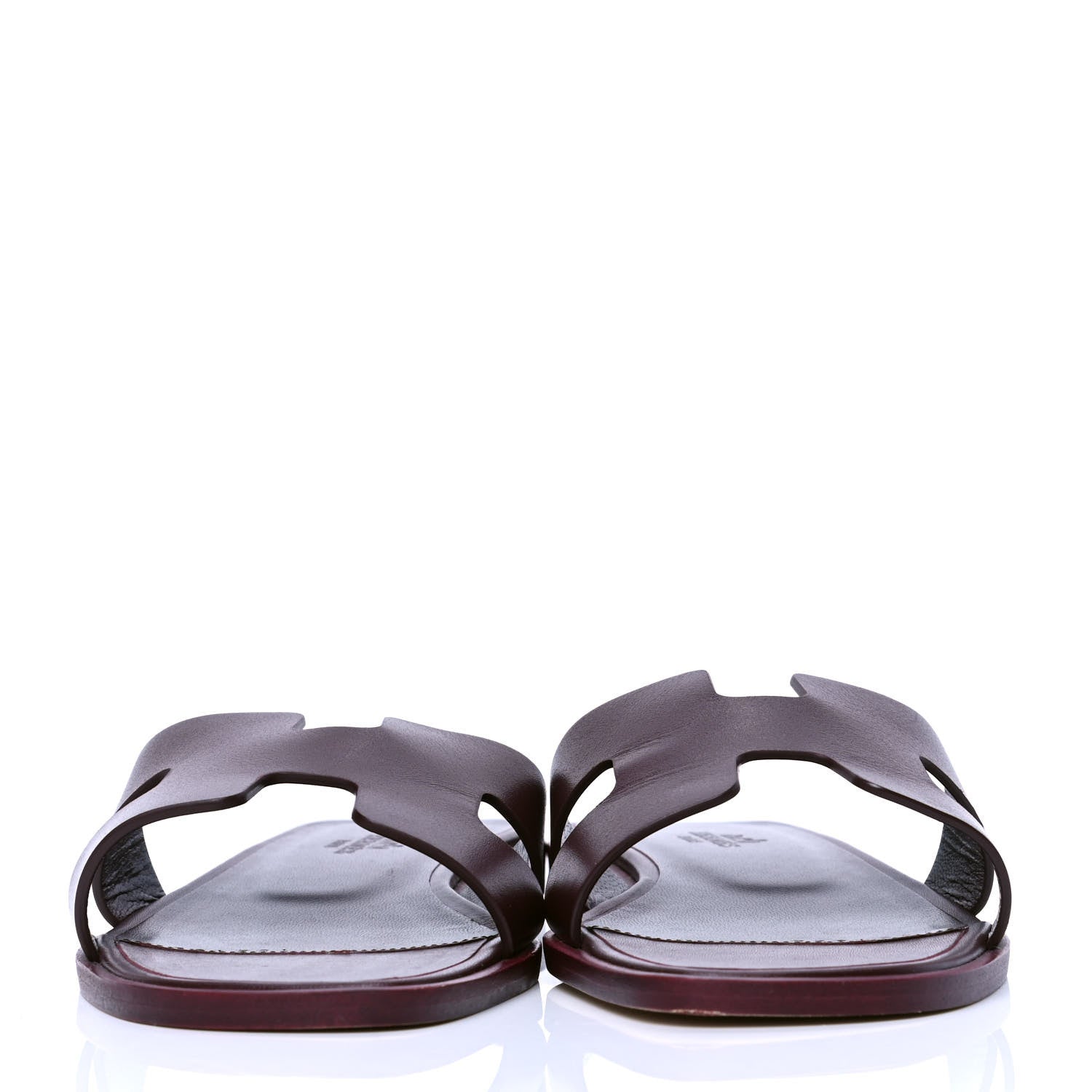 Hermes Box Calfskin Oran Sandals 35 Bordeaux 2 of 5