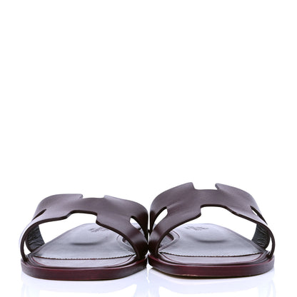 Hermes Box Calfskin Oran Sandals 35 Bordeaux 2 of 5