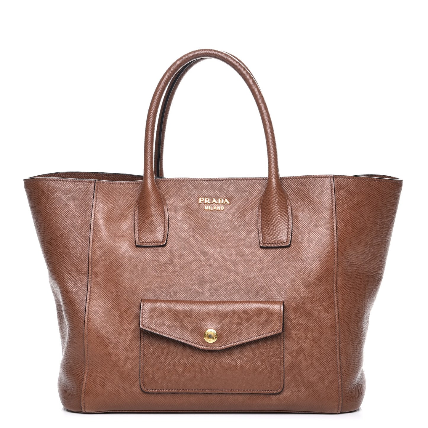 Saffiano Cuir Front Pocket Tote Palissandro