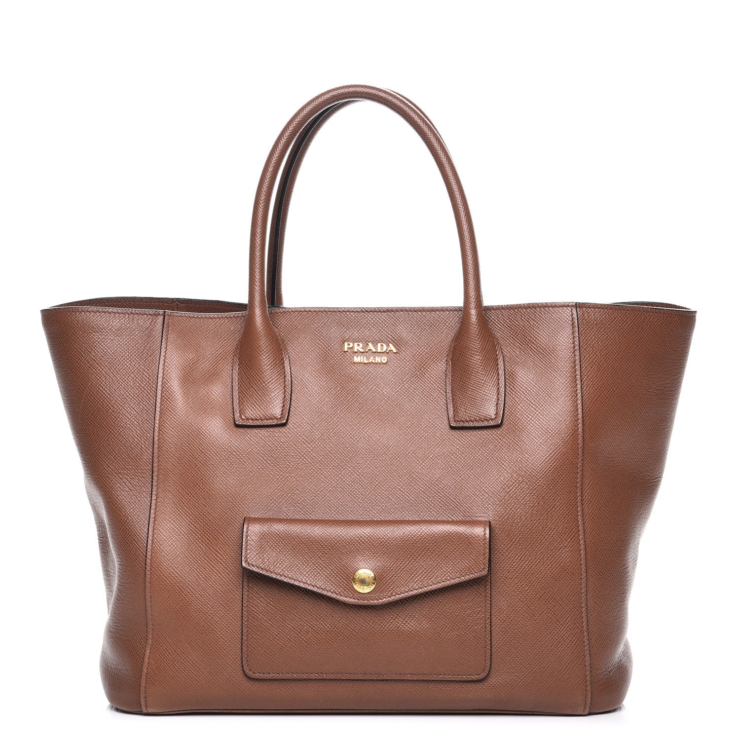 Prada Saffiano Cuir Front Pocket Tote Palissandro 1 of 8
