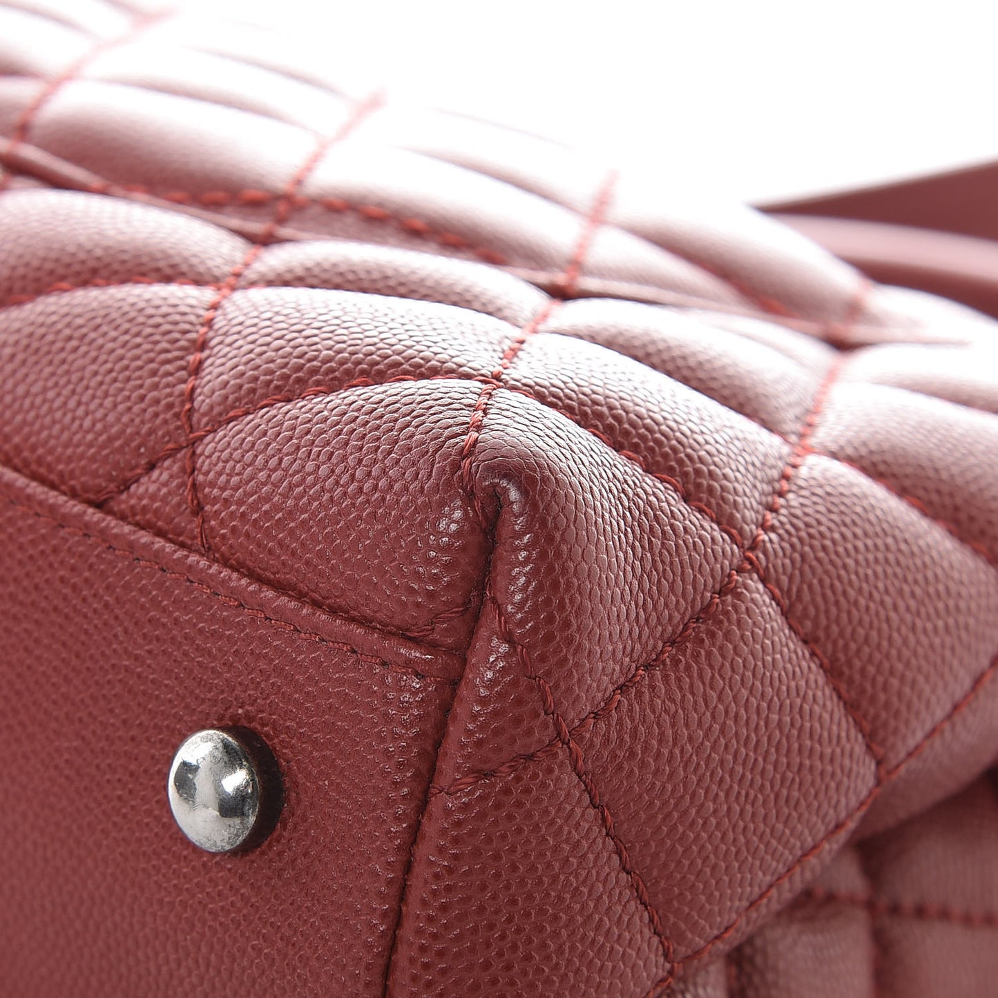 Caviar Quilted Mini Coco Handle Flap Dark Red