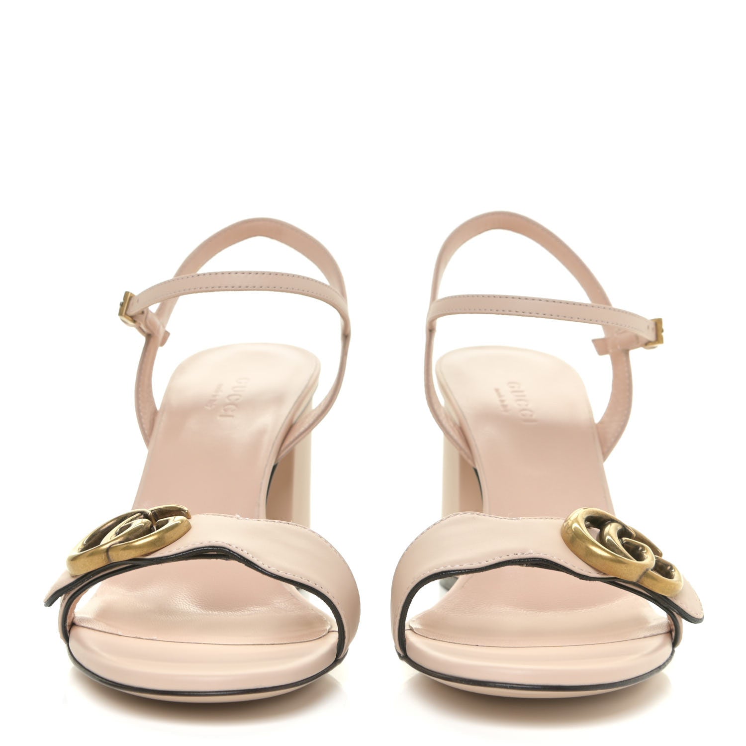 Gucci Lifford Calfskin GG Marmont Ankle Wrap 75mm Sandals 37.5 Skin Rose 2 of 11