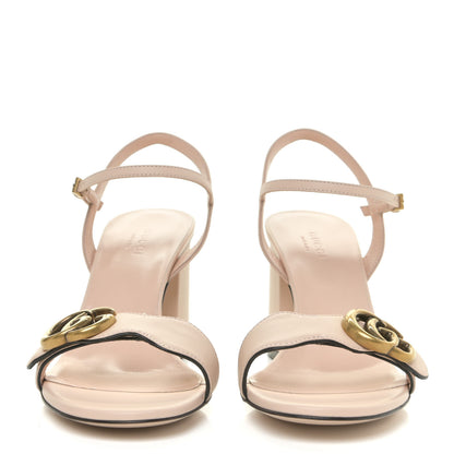 Gucci Lifford Calfskin GG Marmont Ankle Wrap 75mm Sandals 37.5 Skin Rose 2 of 11