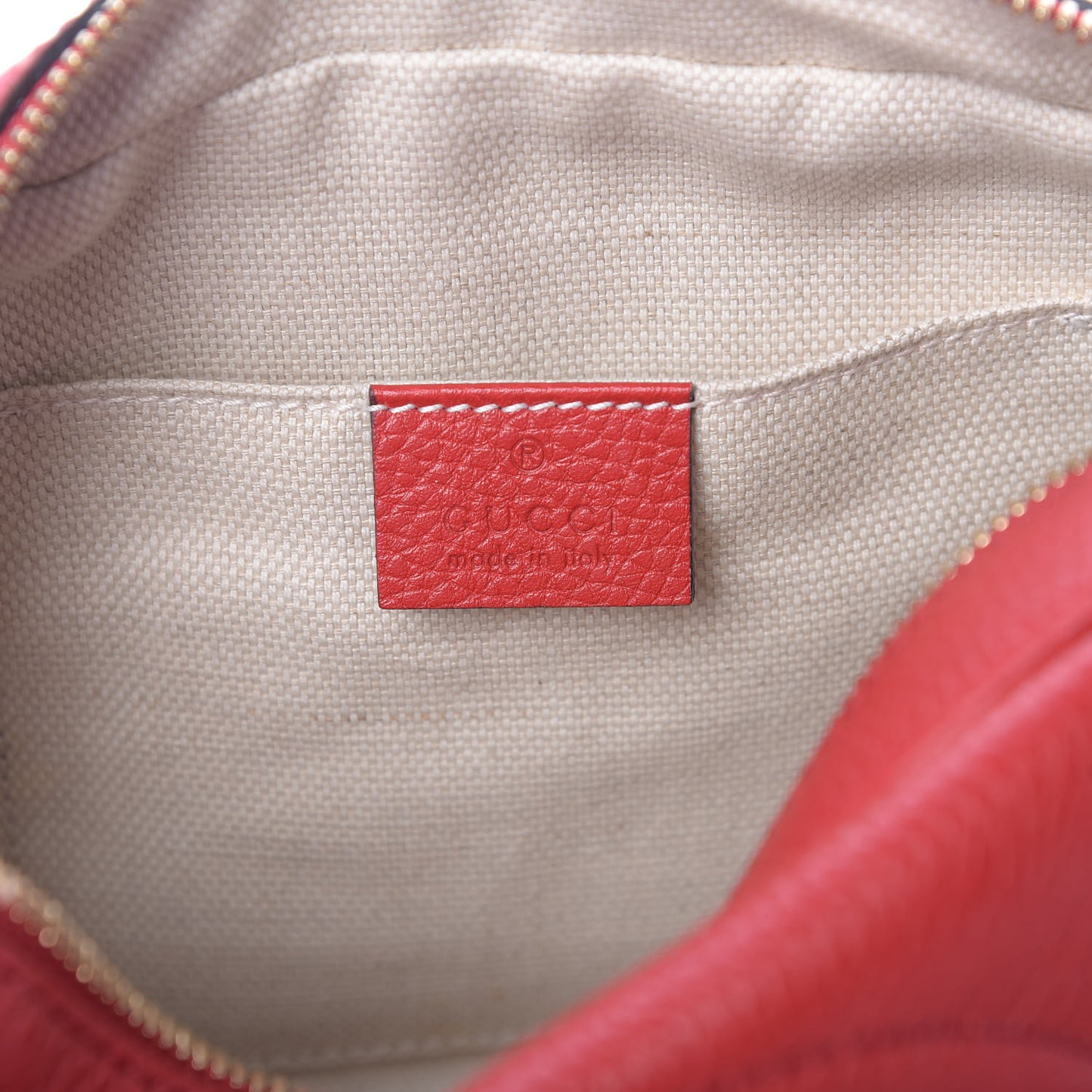 Pebbled Calfskin Small Soho Disco Bag Vibrant Red