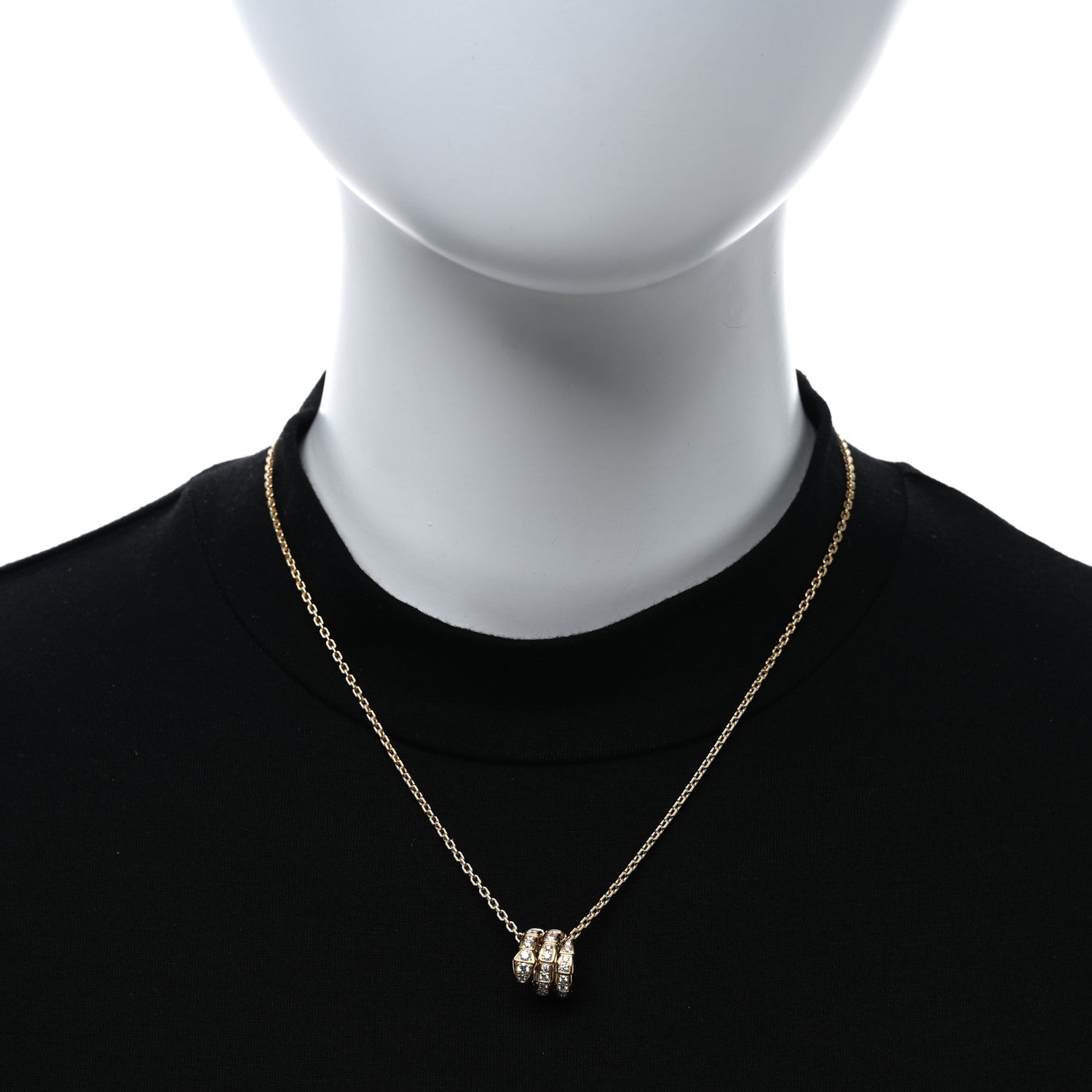 Bulgari 18K Yellow Gold Diamond Serpenti Viper Pave Pendant Necklace 2 of 4