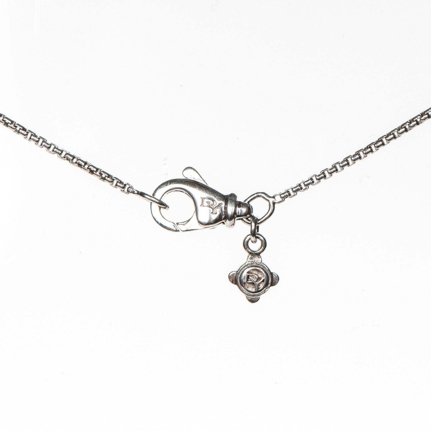 David Yurman Sterling Silver Diamond 7mm Infinity Pendant Necklace 4 of 5