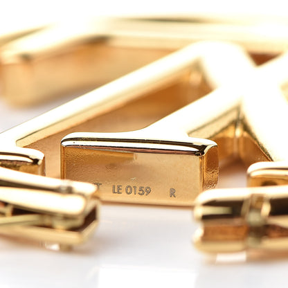 Louis Vuitton Metal Louise Hoop Earrings Gold 4 of 5