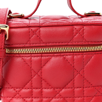 Christian Dior Lambskin Cannage Micro Lady Dior Vanity Case Red 7 of 11