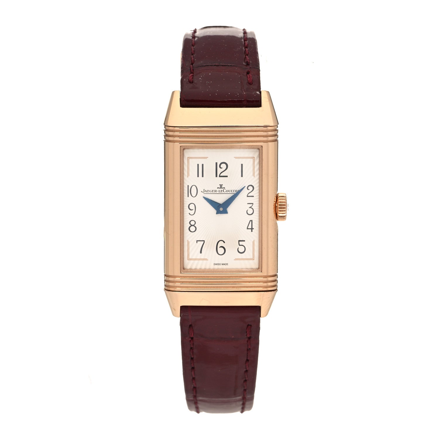 Jaeger-LeCoultre 18K Rose Gold Alligator Diamond Bezel 20mm Reverso Duetto Manual Winding Watch Q3352420 2 of 6