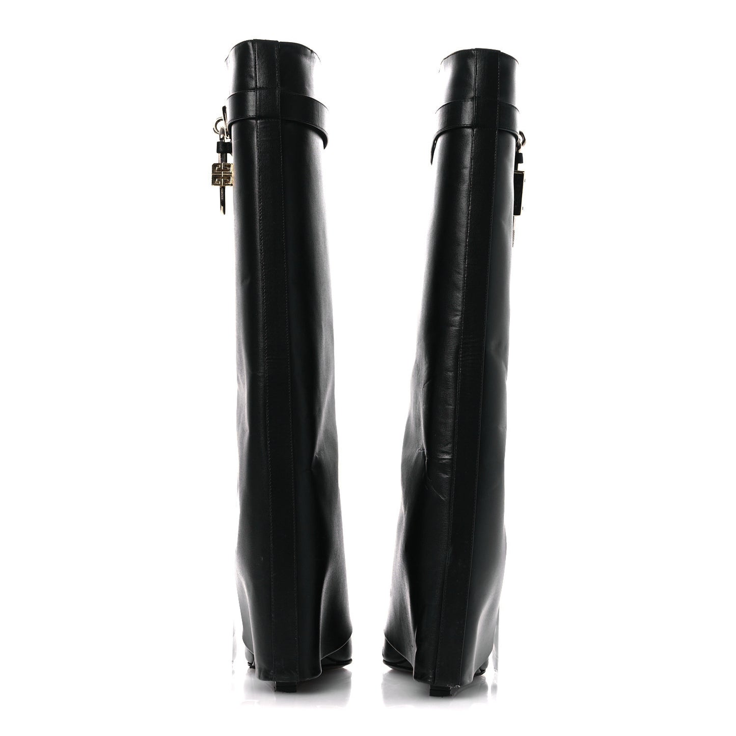 Calfskin Shark Lock Pant Boots 36 Black