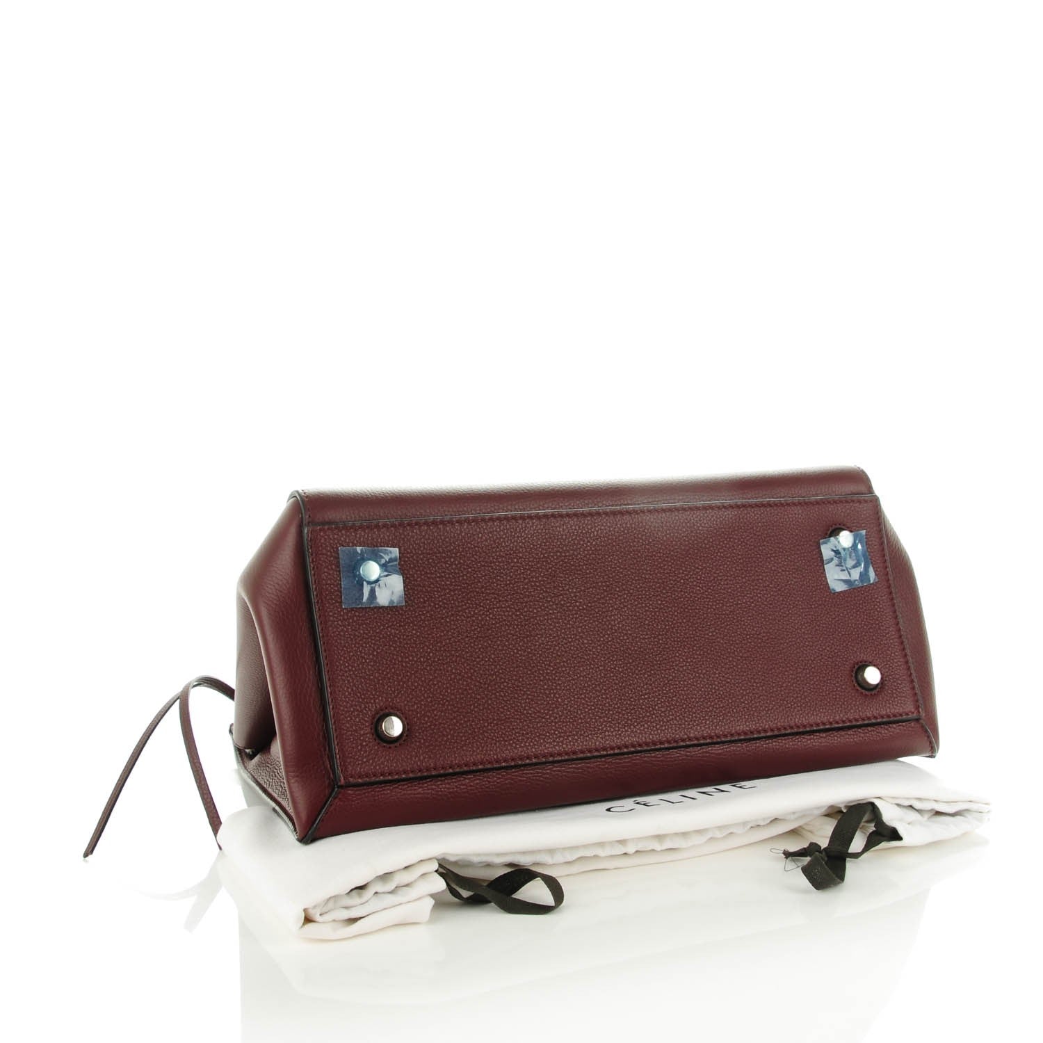 Celine Drummed Calfskin Medium Edge Shoulder Bag Wine 4 of 9