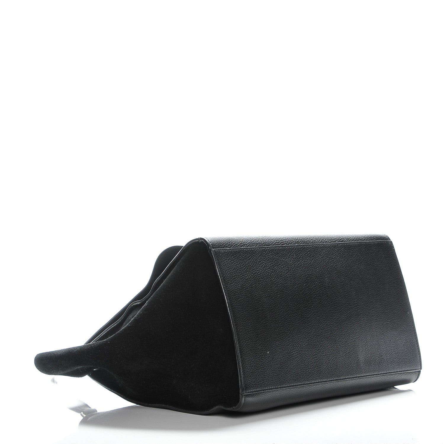 Celine Drummed Calfskin Suede Large Trapeze Black 4 of 9