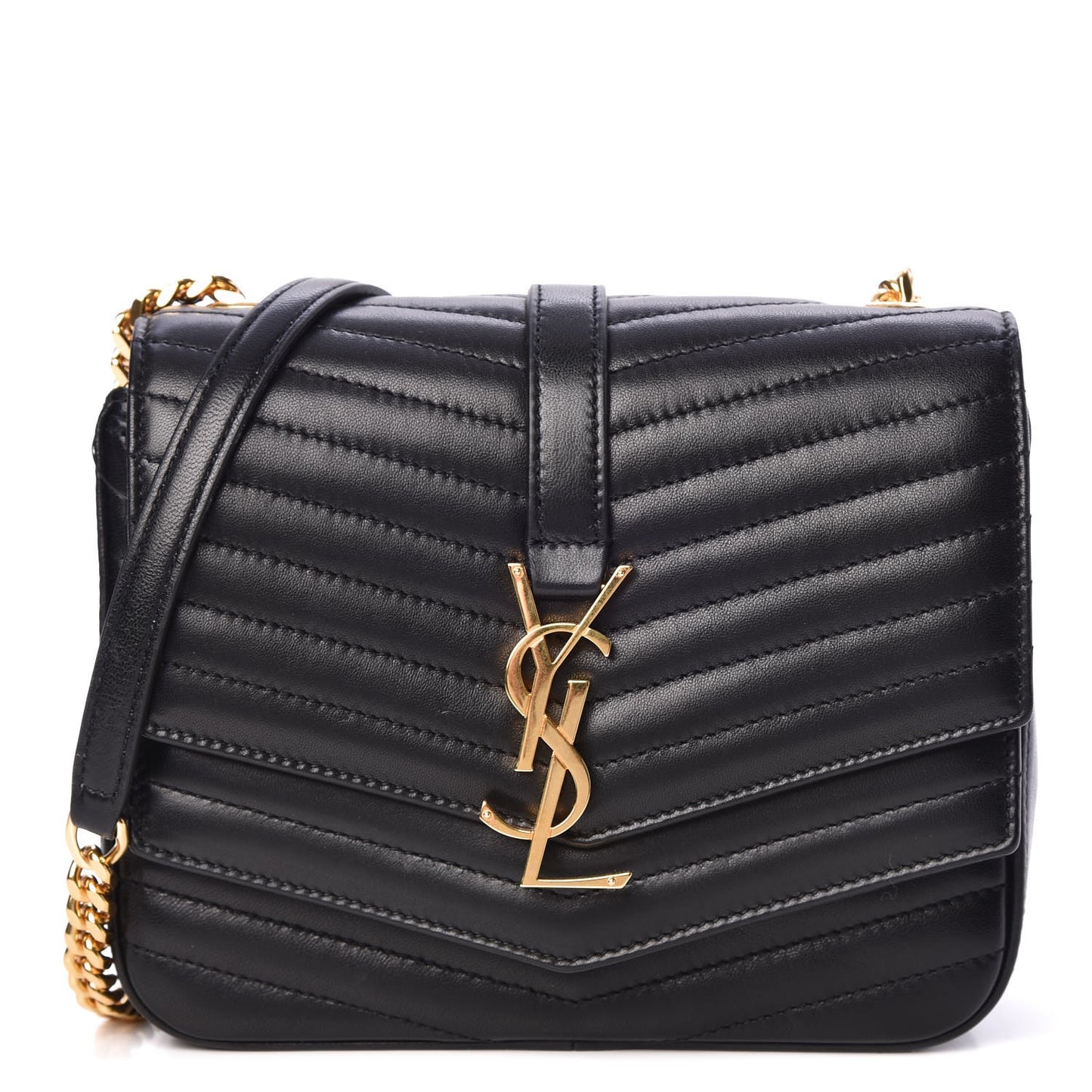 Lambskin Matelasse Chevron Monogram Small Sulpice Bag Black