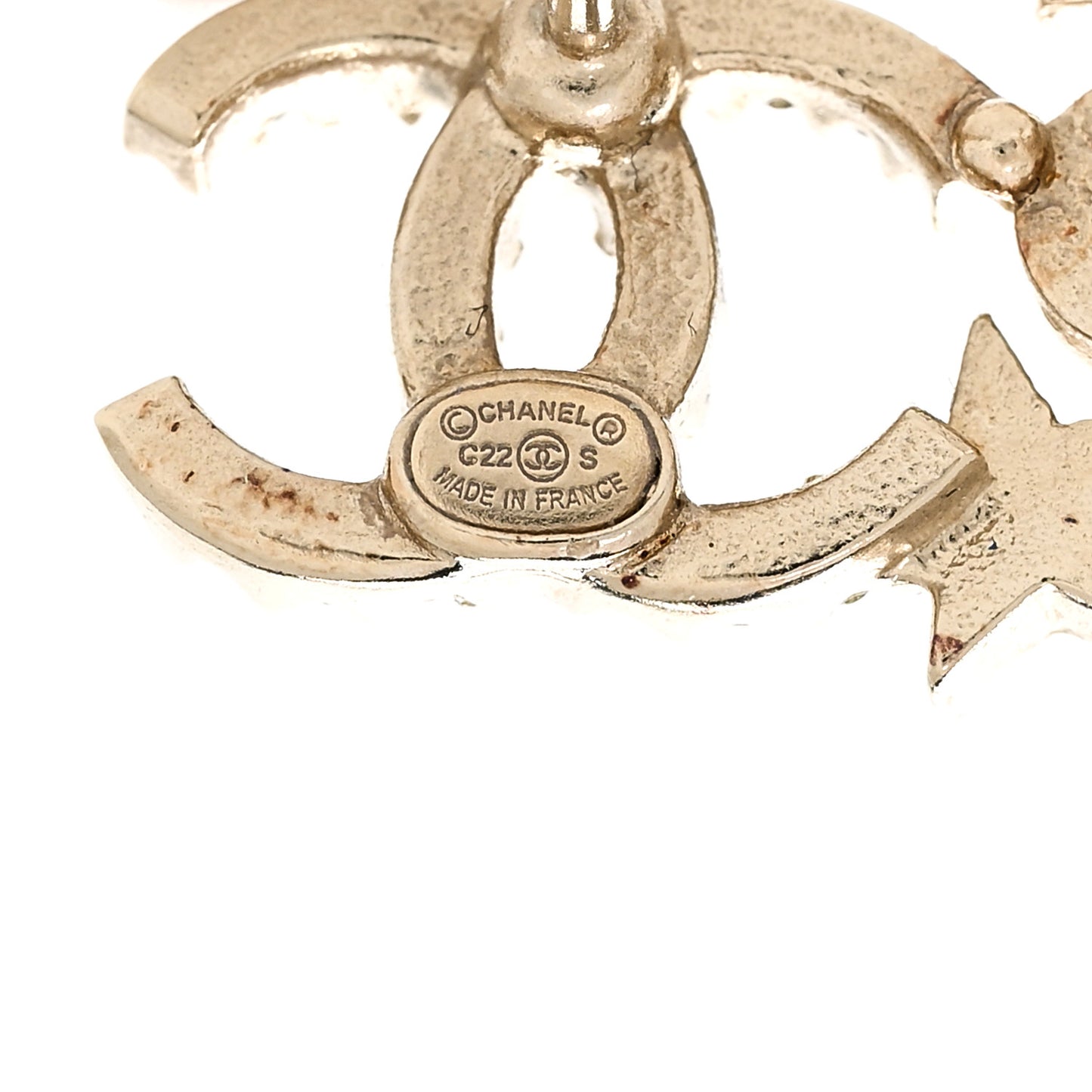 Crystal Star 5 CC Earrings Gold