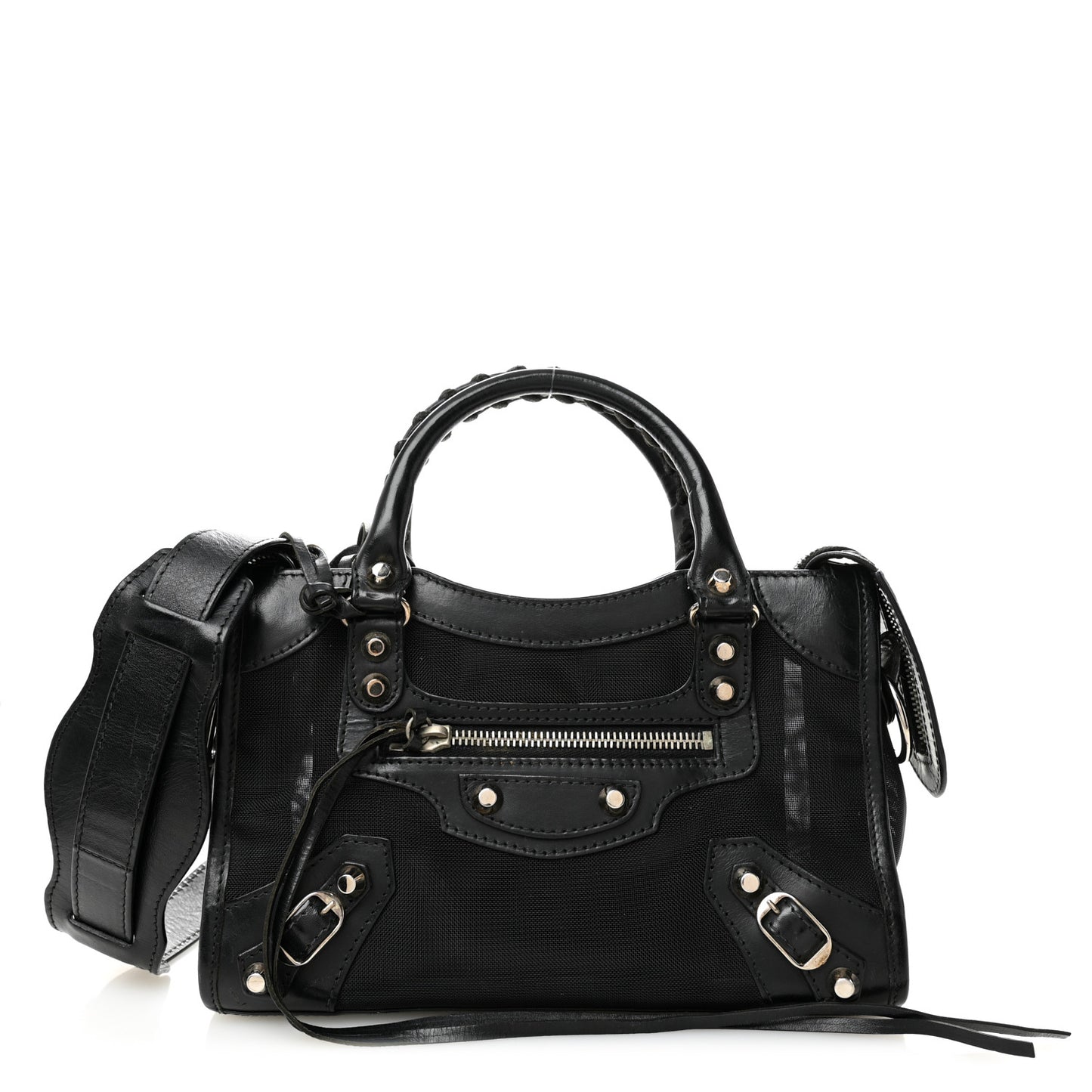 Mesh Calfskin Classic Silver Hardware Mini City Black