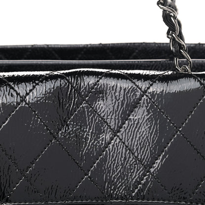 Chanel Distressed Patent Quilted Small Ritz Flap Bag Black 6 of 6