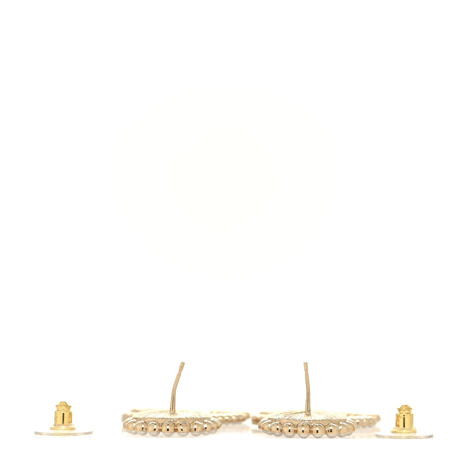 Chanel Crystal Pearl CC Drop Round Earrings Gold 3 of 4