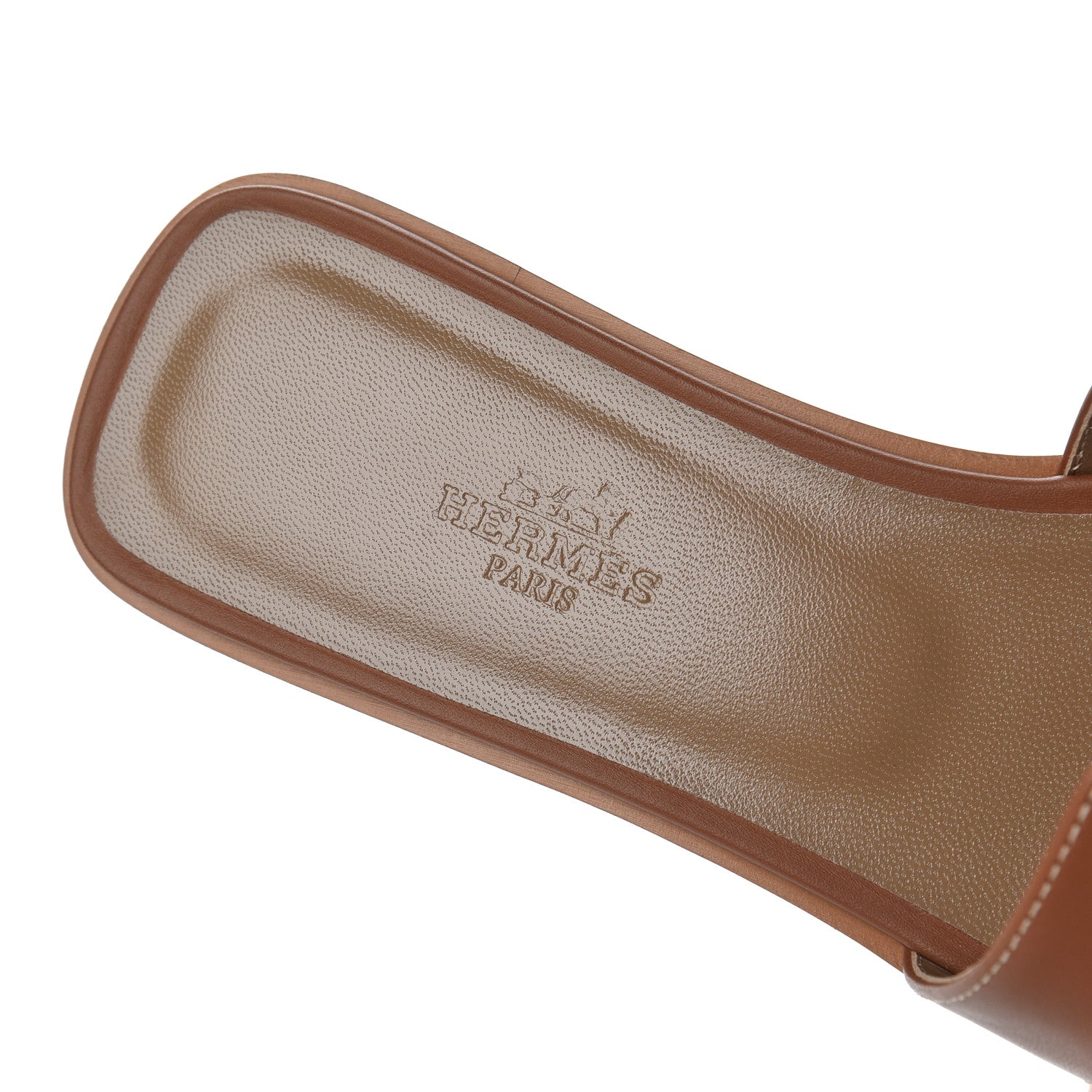 Hermes Box Calfskin Oran Sandals 37 Gold 6 of 9
