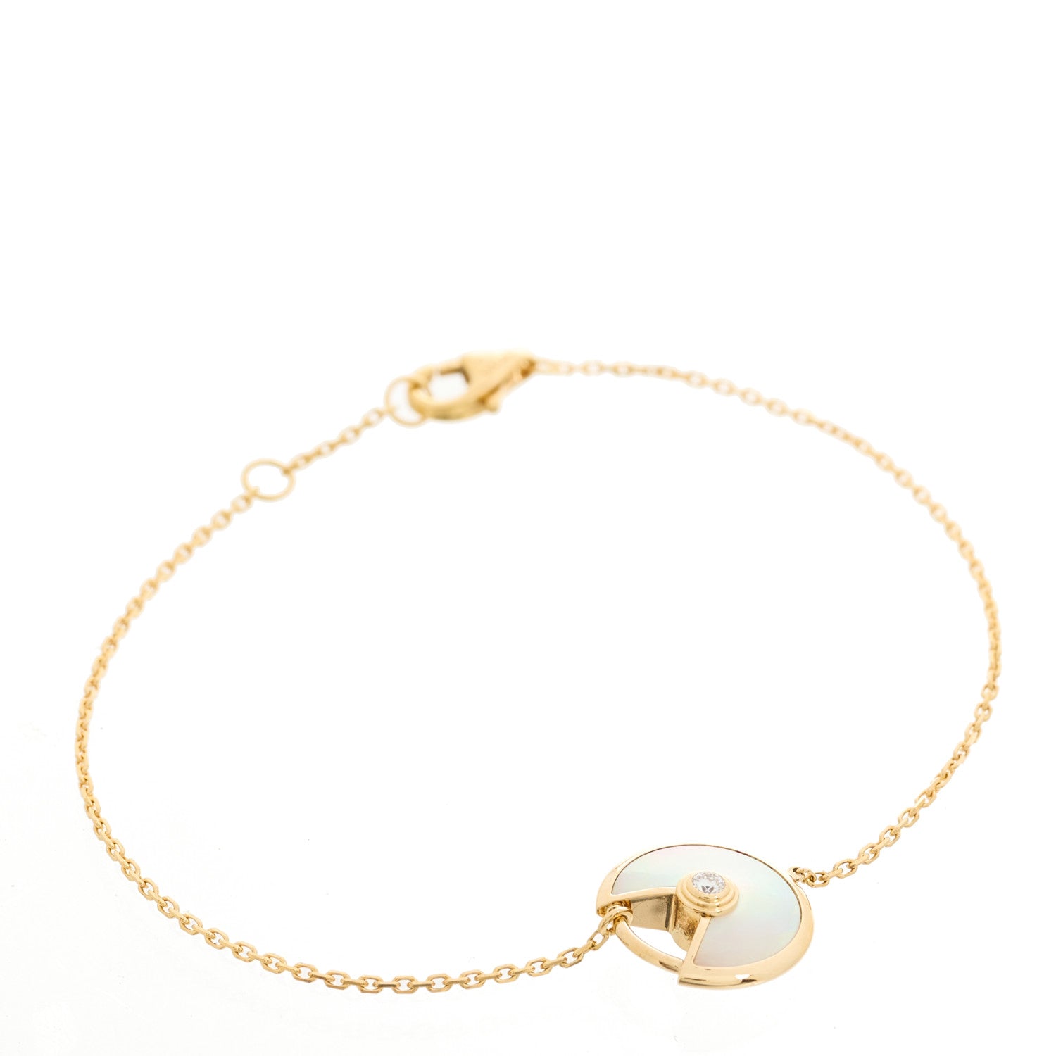 Cartier 18K Yellow Gold Diamond Mother of Pearl Amulette de Cartier Bracelet 1 of 6