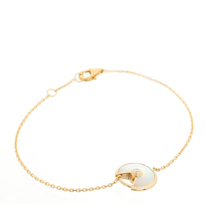 Cartier 18K Yellow Gold Diamond Mother of Pearl Amulette de Cartier Bracelet 1 of 6