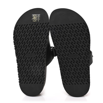 Hermes Calfskin Womens Chypre Sandals 36 Black 7 of 9