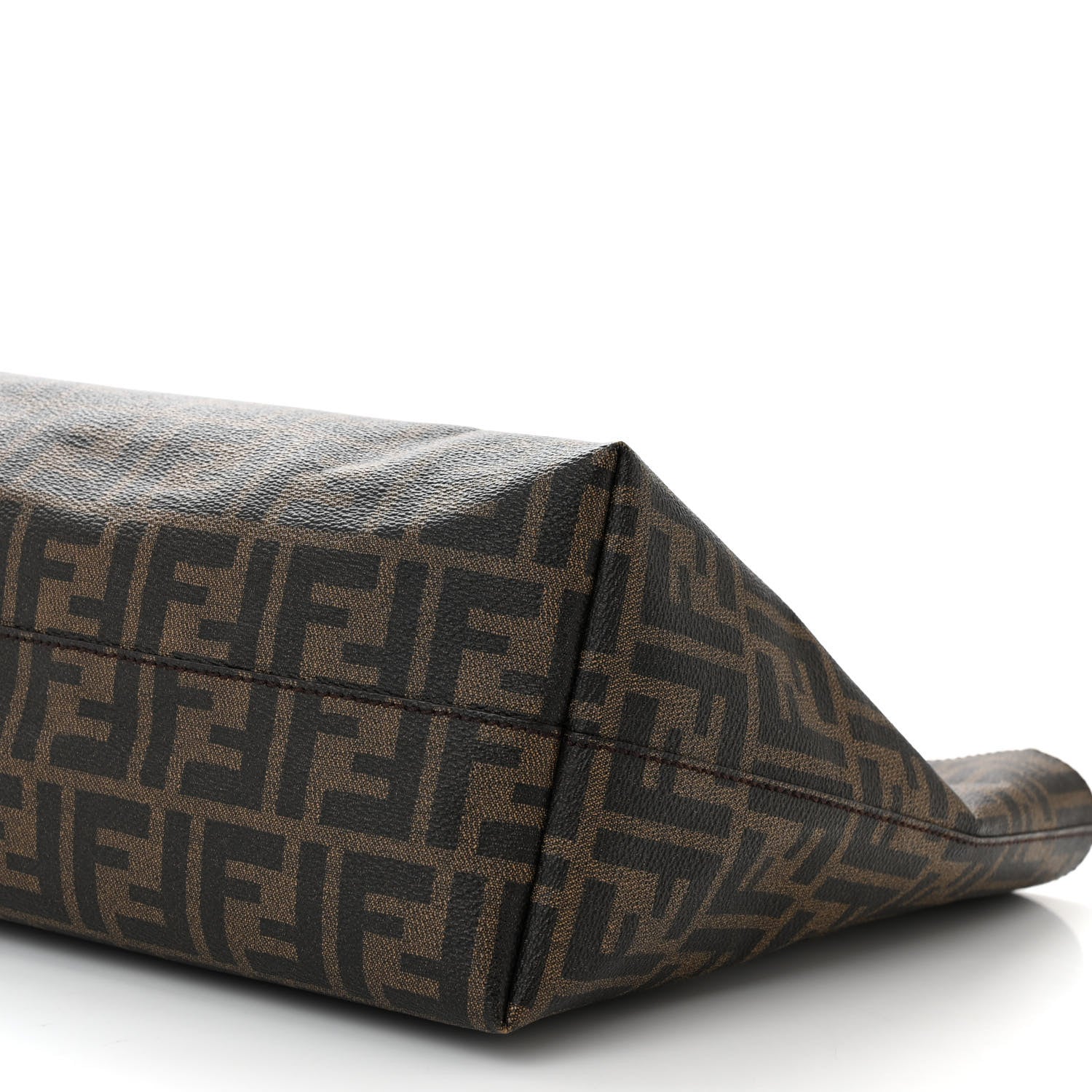 Fendi Zucca Spalmati Medium Roll Tote Tobacco Pavone 10 of 10