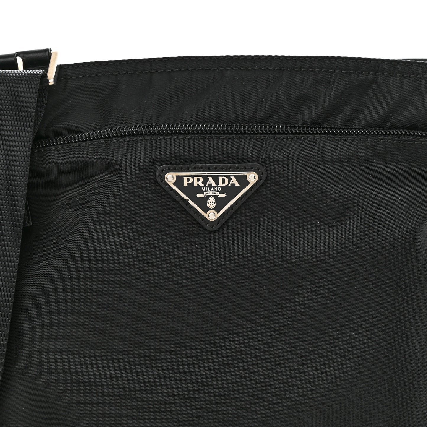 Nylon Vela Flat Messenger Bag Black