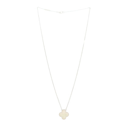 Van Cleef & Arpels 18K White Gold Mother of Pearl Vintage Alhambra Pendant Necklace 3 of 5
