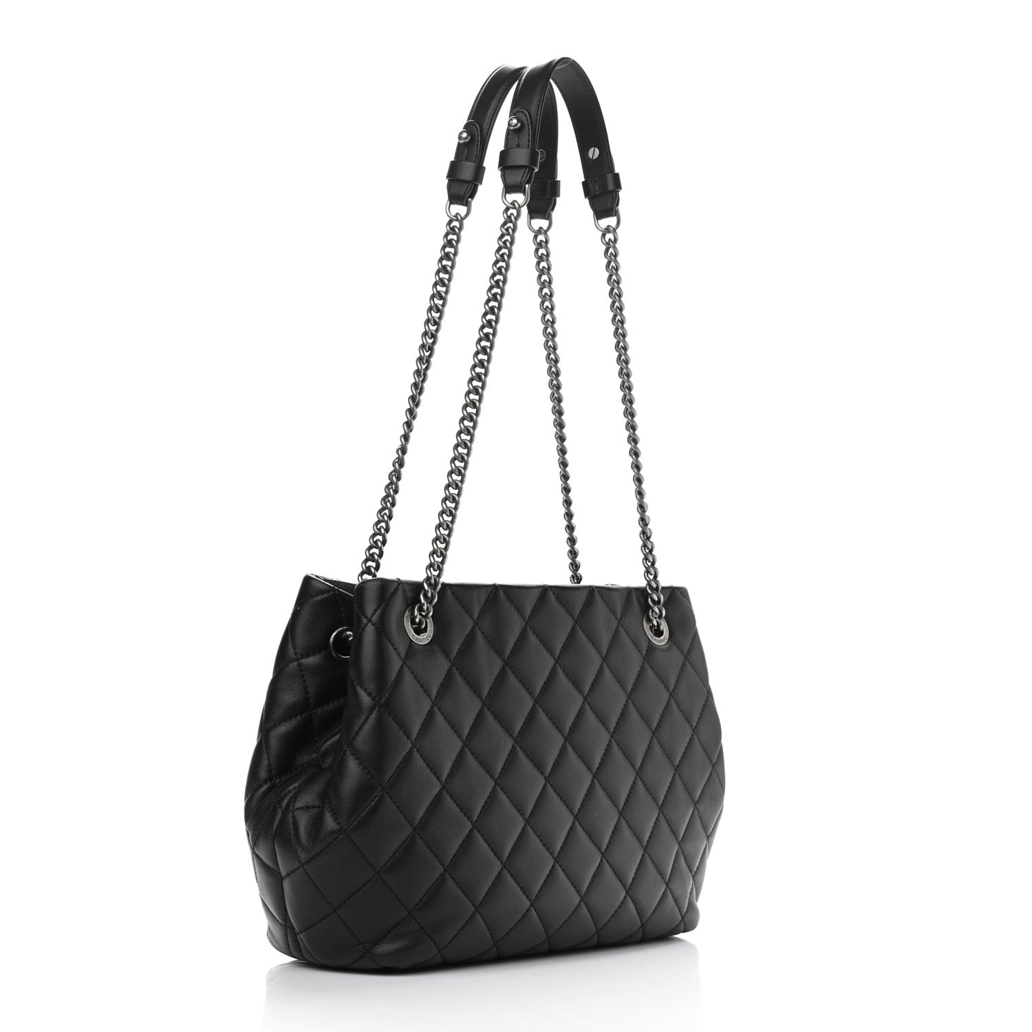 Chanel Lambskin Quilted Accordion Tote Black 3 of 11