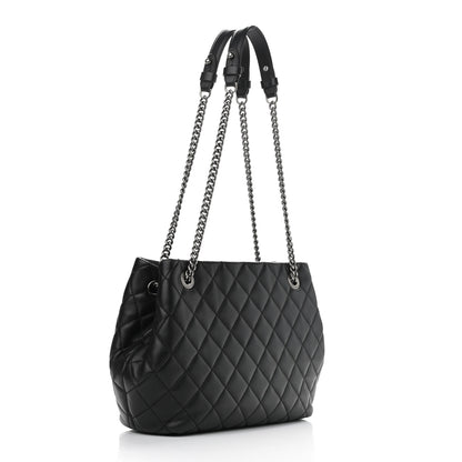 Chanel Lambskin Quilted Accordion Tote Black 3 of 11