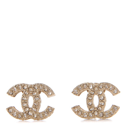 Chanel Crystal CC Earrings Light Gold 1 of 7