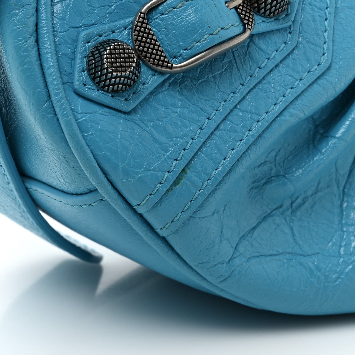 Balenciaga Agneau Arena Le Cagole Shoulder Bag XS Cyan 11 of 11