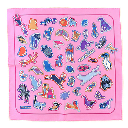 Hermes Silk Caracteristick Detail Scarf 45 Rose Bonbon Bleu Violet 1 of 3